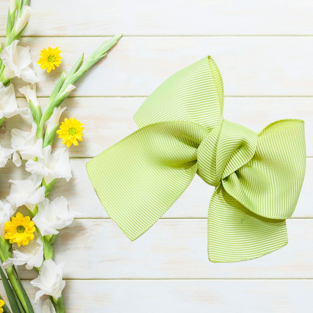 BOWS BOUTIQUE BIG HAIR CLIP PIN ALLIGATOR CLIPS RIBBON BOW GIRL 3.5 INCH