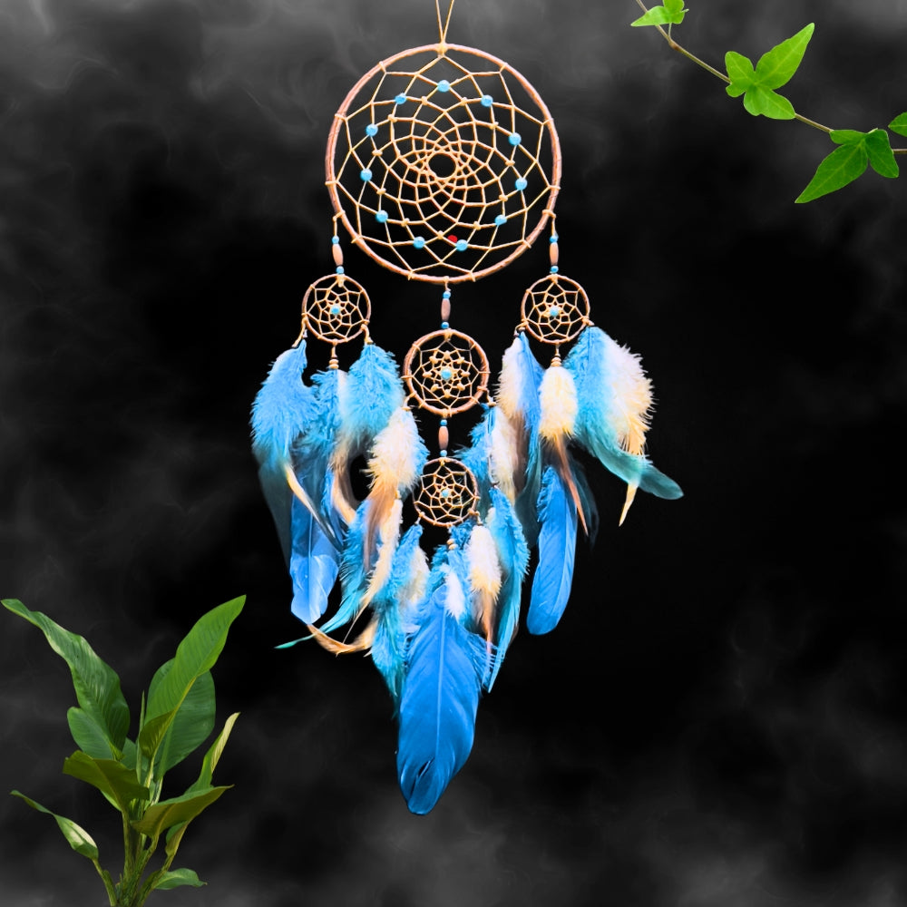 Dreamcatcher Blue Brown Dream Catcher NEW Hand Crafted Gift Bedroom Decoration