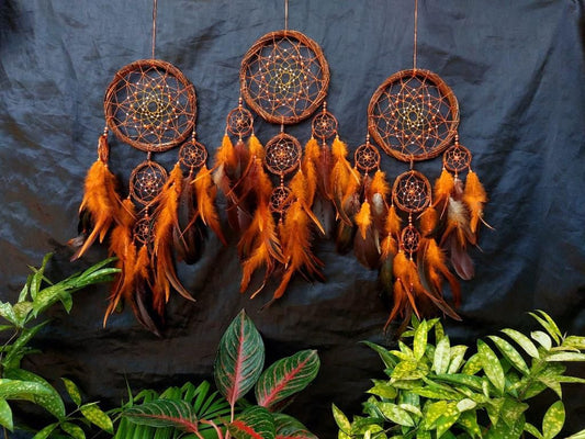 Dreamcatcher Orange Dream Catcher NEW Hand Crafted Gift Bedroom Decoration