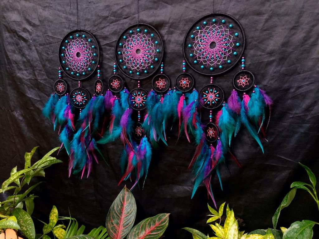 Dreamcatcher Blue Purple Dream Catcher NEW Hand Crafted Gift Bedroom Decoration