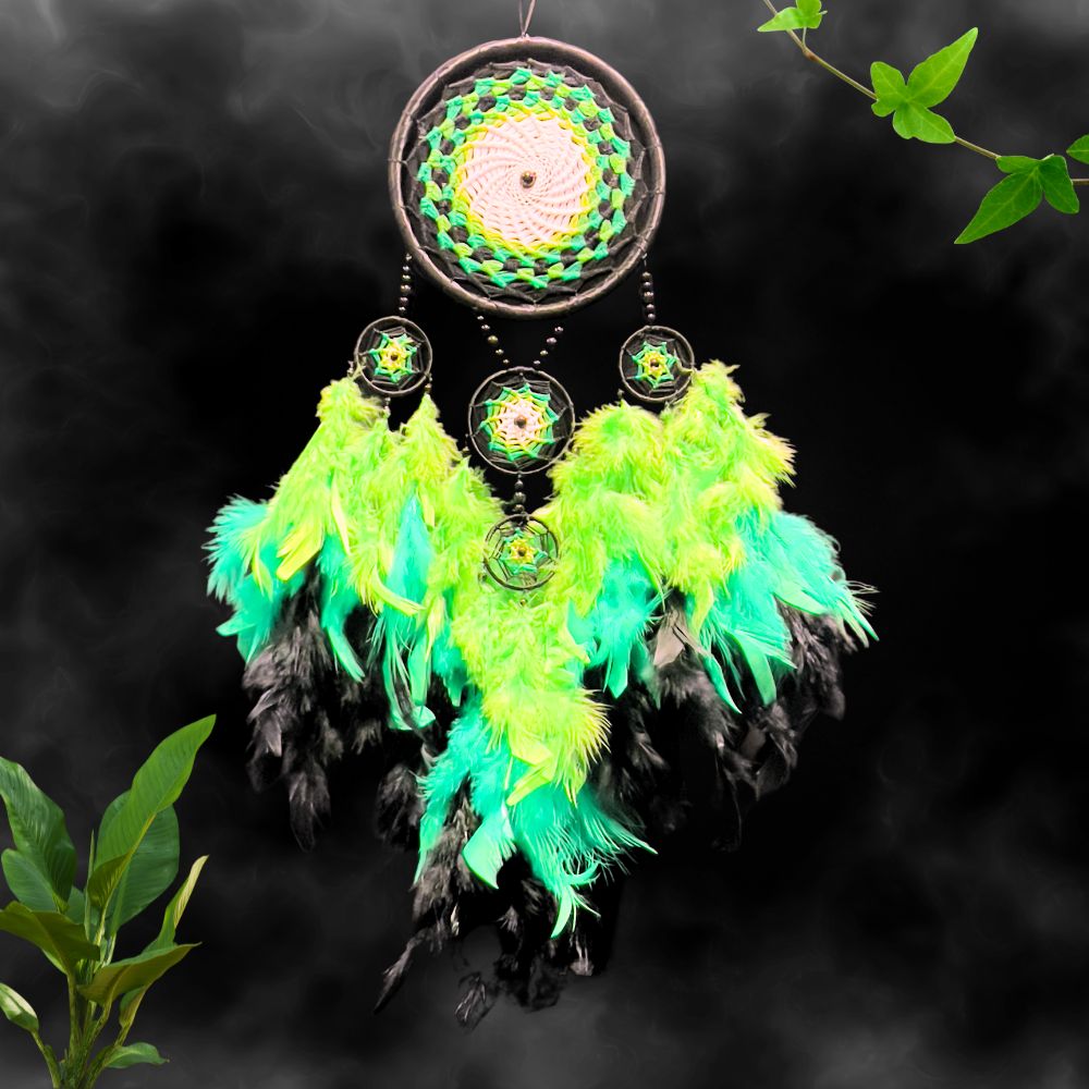 Dreamcatcher Yellow Green Dream Catcher NEW Hand Crafted Gift Bedroom Decoration