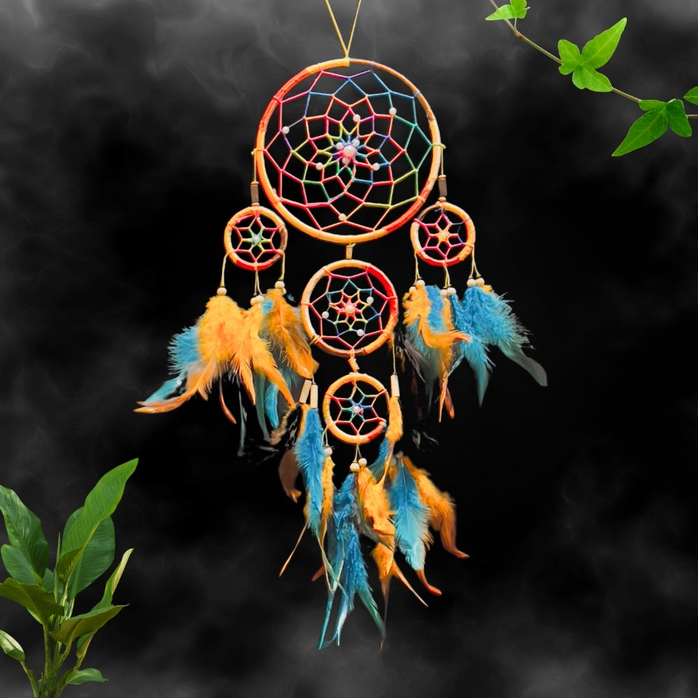 Dreamcatcher Blue Orange Dream Catcher NEW Hand Crafted Gift Bedroom Decoration