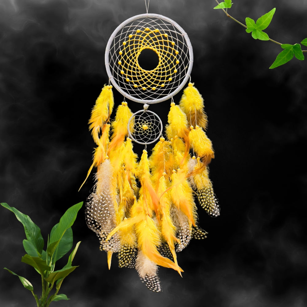 Dreamcatcher Yellow Dream Catcher NEW Hand Crafted Gift Bedroom Decoration