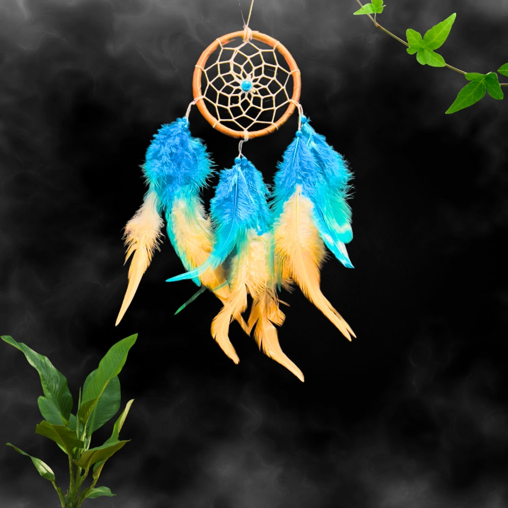 Dreamcatcher Blue Brown Dream Catcher NEW Hand Crafted Gift Bedroom Decoration