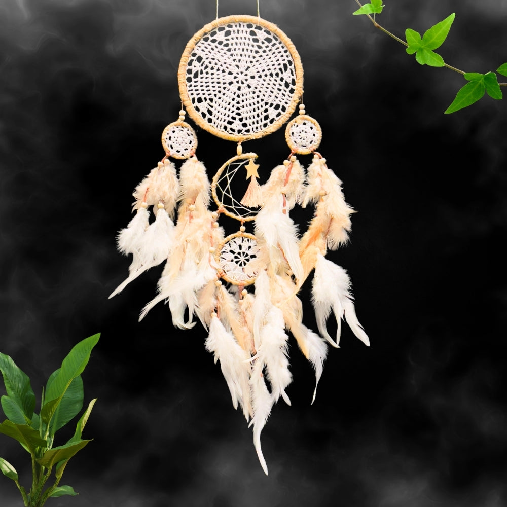 Dreamcatcher White Brown Dream Catcher NEW Hand Crafted Gift Bedroom Decoration