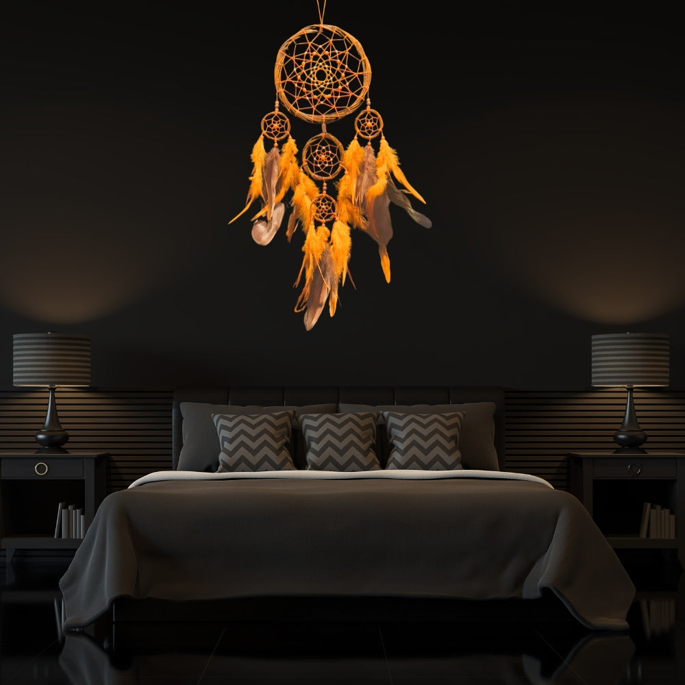 Dreamcatcher Orange Dream Catcher NEW Hand Crafted Gift Bedroom Decoration