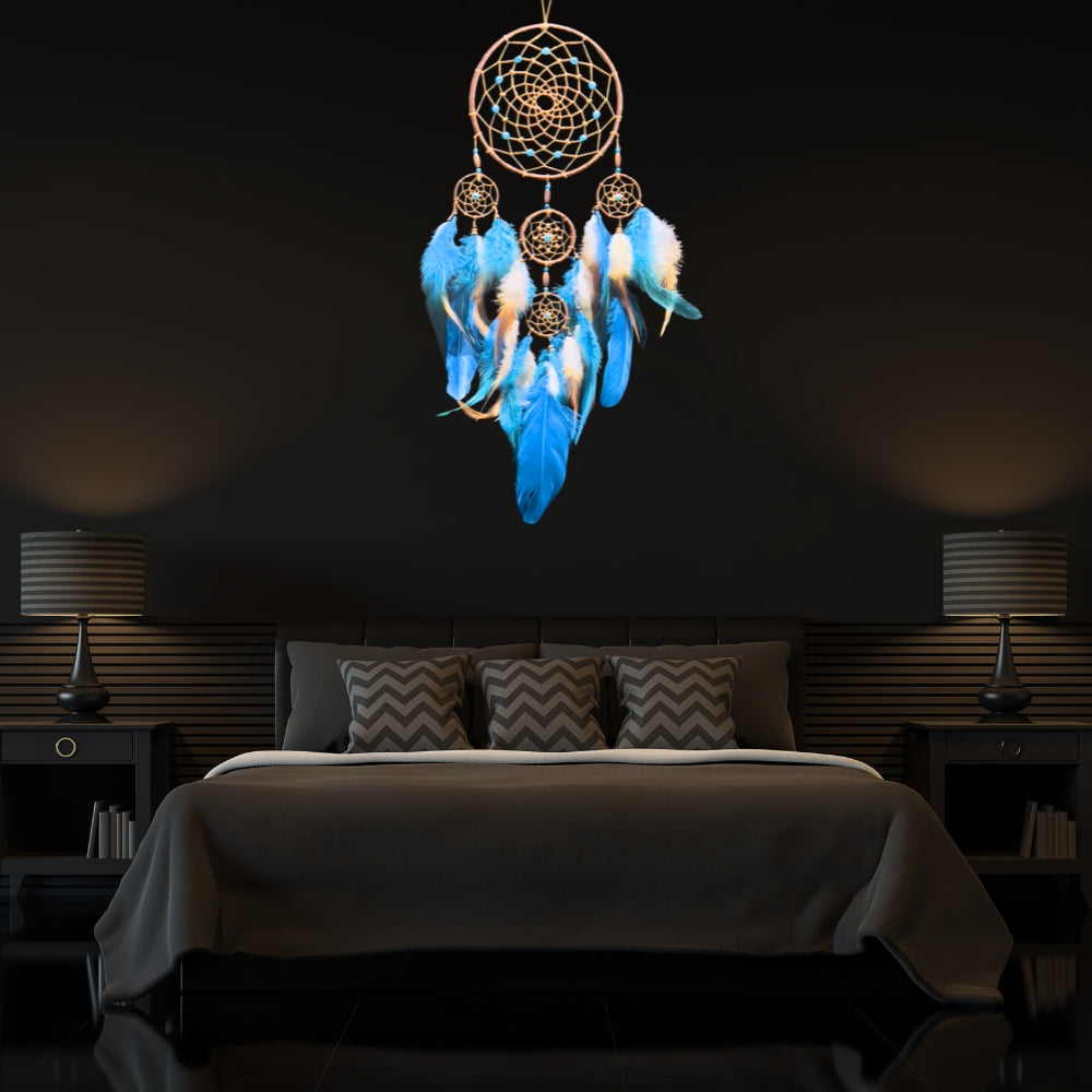 Dreamcatcher Blue Brown Dream Catcher NEW Hand Crafted Gift Bedroom Decoration