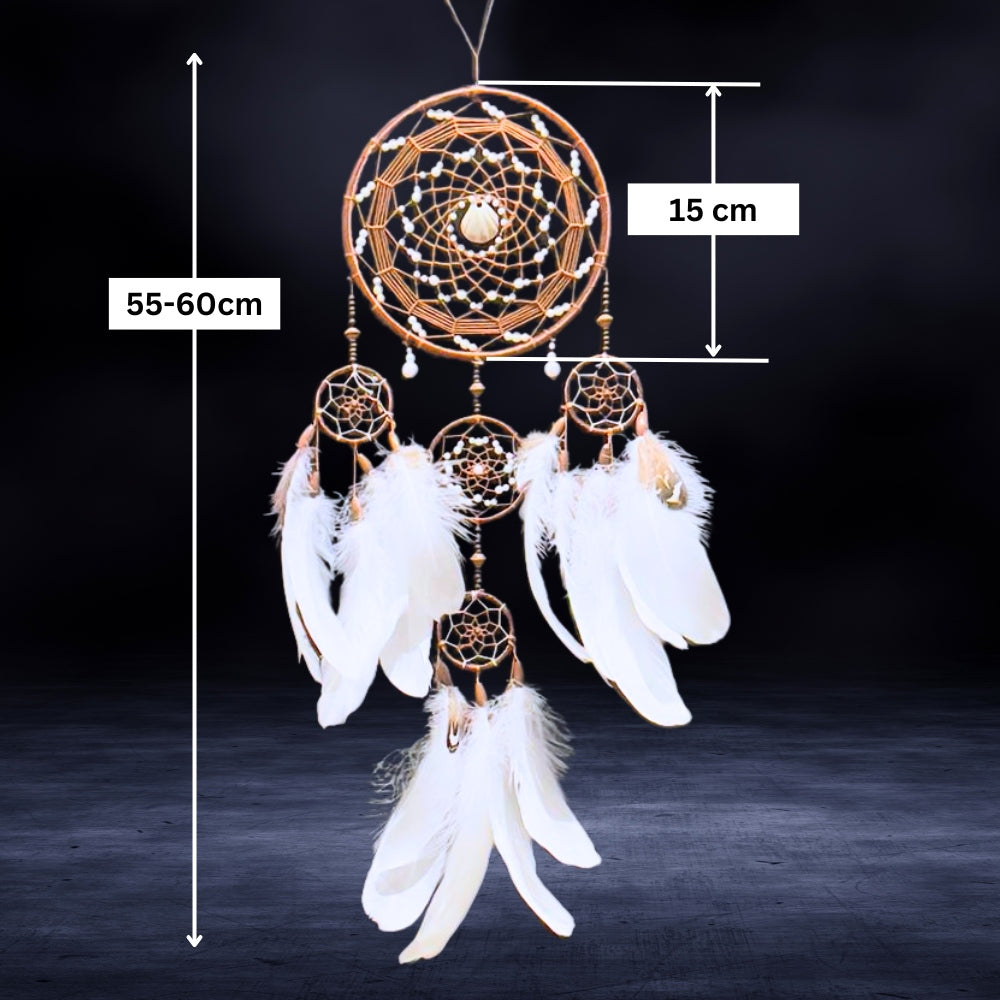 Dream Catchers, Large Dream Catchers for Wall Hanging, White Brown Feather Dream Catchers for Bedroom Adult Kids Girls Boys Wall Art