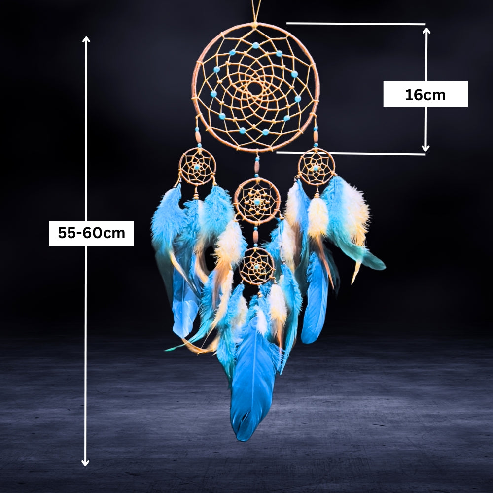 Dreamcatcher Blue Brown Dream Catcher NEW Hand Crafted Gift Bedroom Decoration