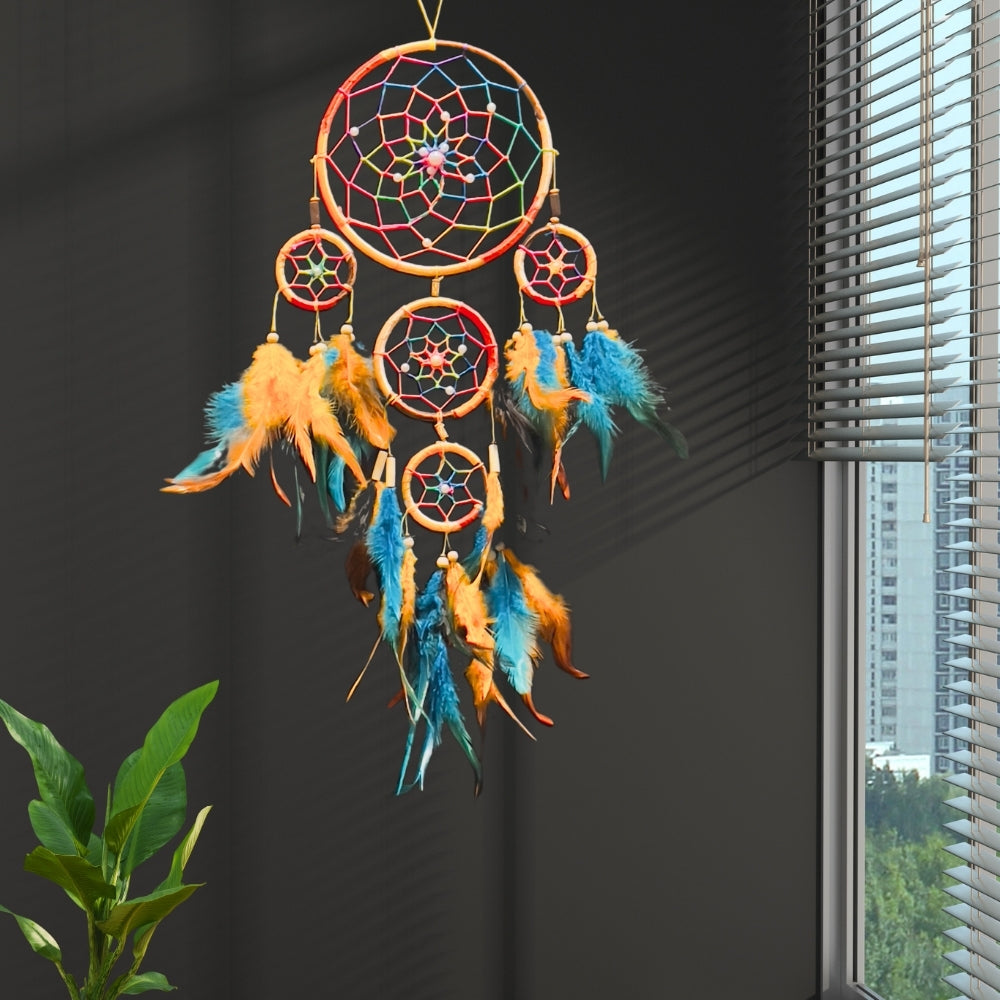 Dreamcatcher Blue Orange Dream Catcher NEW Hand Crafted Gift Bedroom Decoration