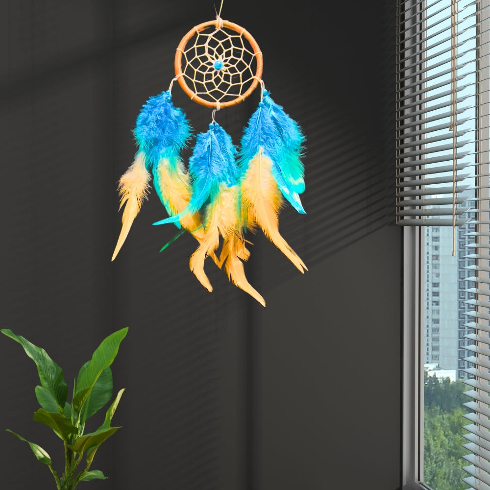 Dreamcatcher Blue Brown Dream Catcher NEW Hand Crafted Gift Bedroom Decoration