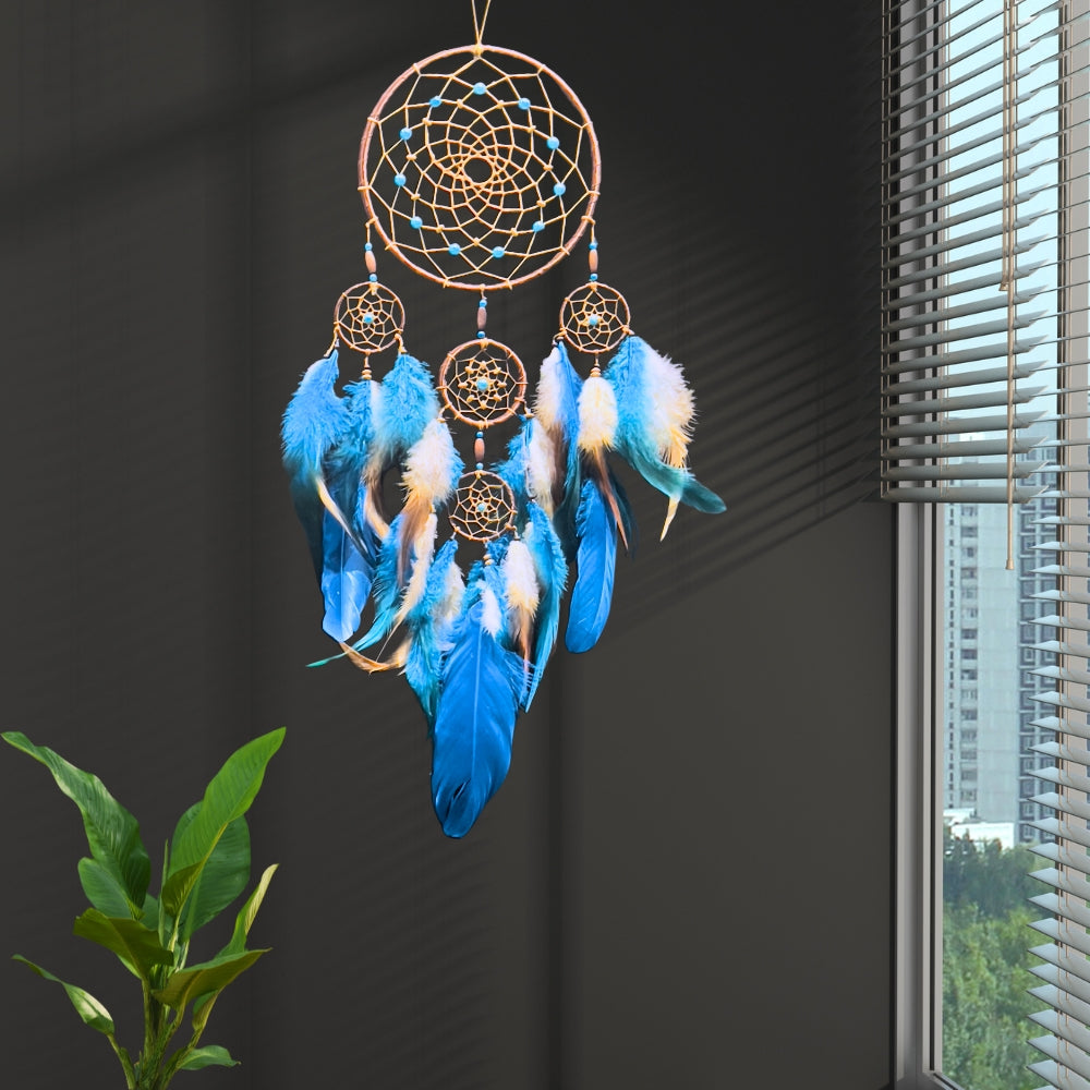 Dreamcatcher Blue Brown Dream Catcher NEW Hand Crafted Gift Bedroom Decoration