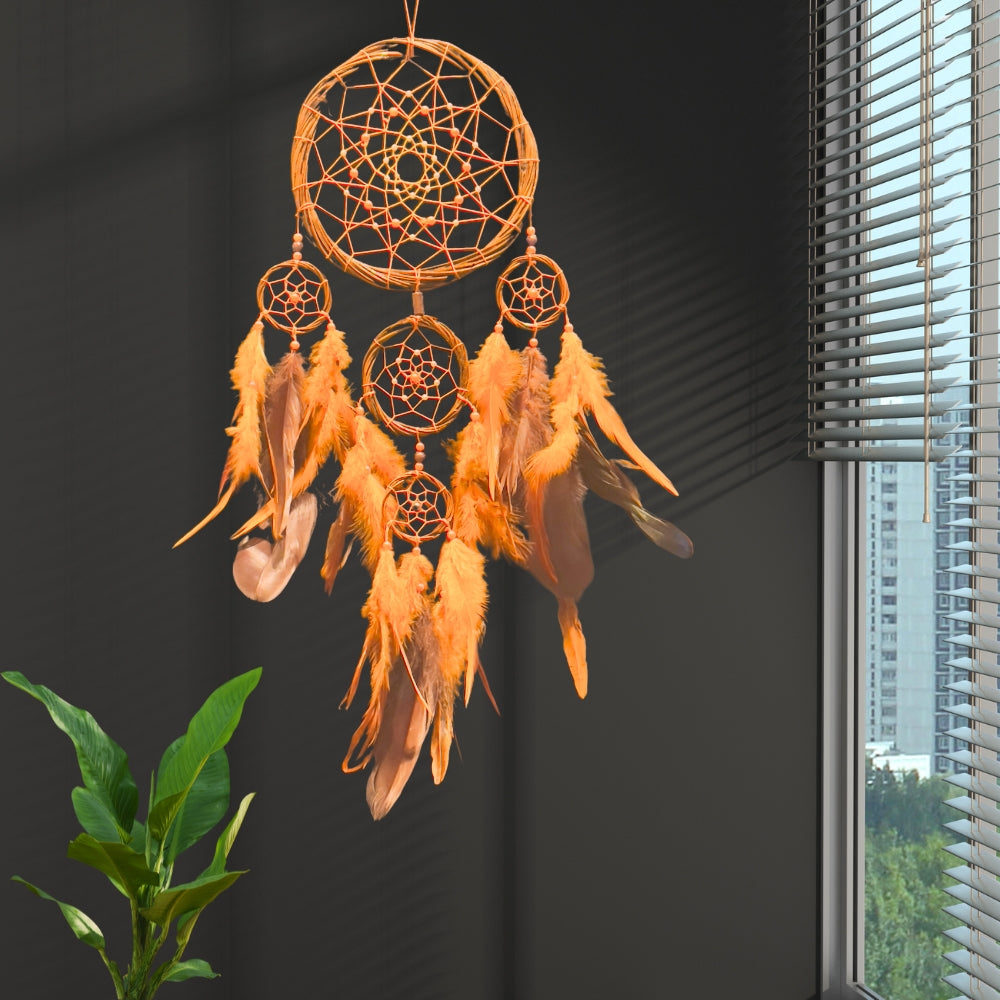 Dreamcatcher Orange Dream Catcher NEW Hand Crafted Gift Bedroom Decoration