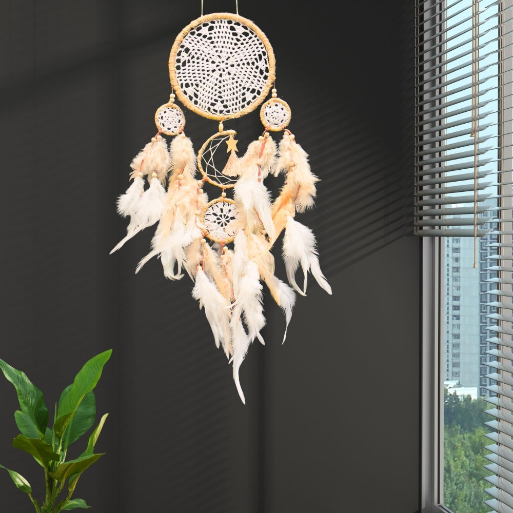 Dreamcatcher White Brown Dream Catcher NEW Hand Crafted Gift Bedroom Decoration