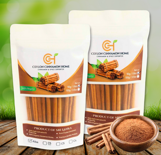 Ceylon Cinnamon Sticks Finest Quality Sri Lankan Alba and C5 Grade Natural 100g