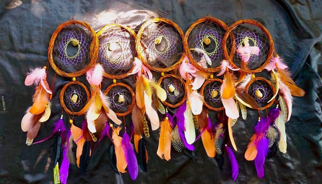 Dream Catchers, Large Dream Catchers for Wall Hanging, Purple Brown Feather Dream Catchers for Bedroom Adult Kids Girls Boys Wall Art